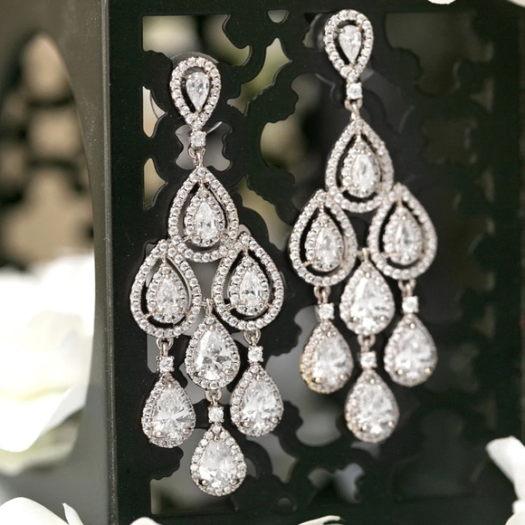 Swarovski Crystal Chandelier Clip Earrings - Picture 5 of 5